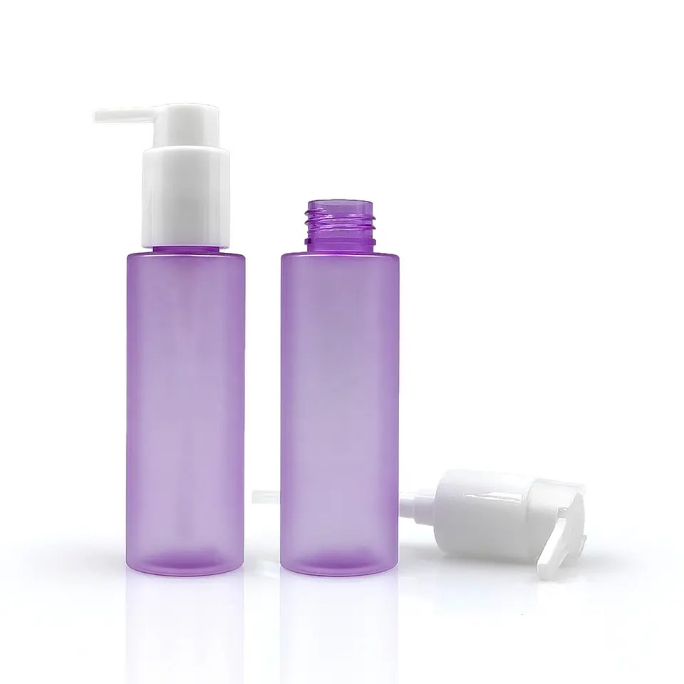 Chai nhựa tím phun mờ bao bì mỹ phẩm
