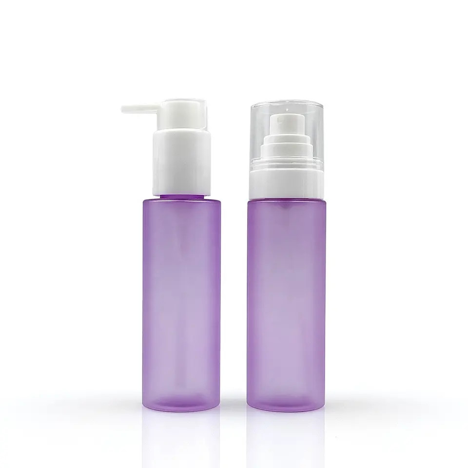 Chai nhựa tím phun mờ bao bì mỹ phẩm