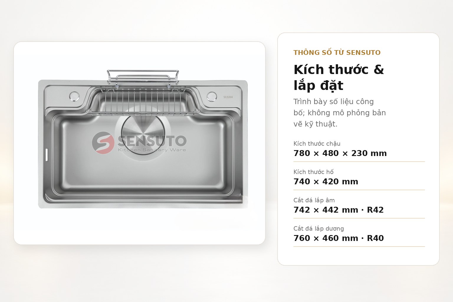 Bản vẽ đúng mã XLG7848TS dùng để kiểm tra kích thước chậu, lòng chậu, bán kính góc và phương án khoét mặt đá.