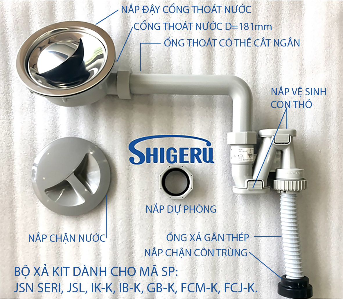 Bộ xả thông minh với cổng thu nước rộng, thoát nước nhanh, ngăn mùi hiệu quả