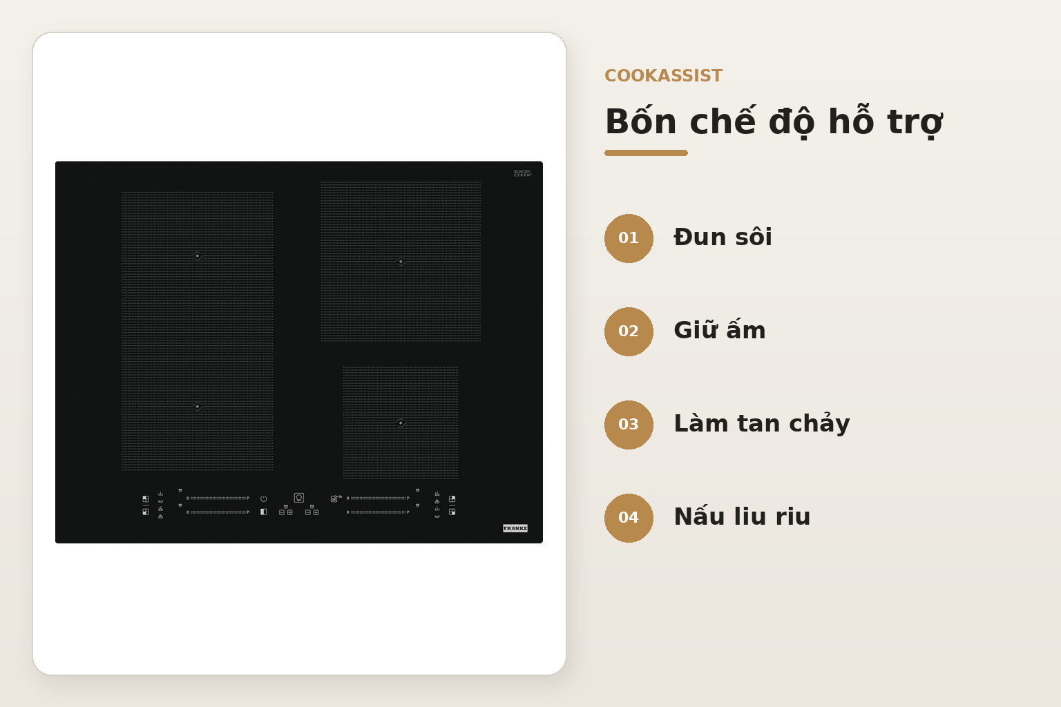 CookAssist hỗ trợ những thao tác quen thuộc trong quá trình chế biến.