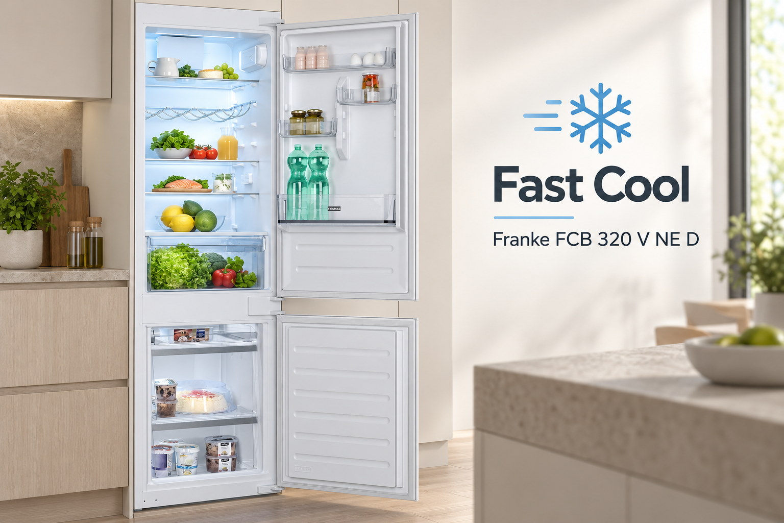 Fast Cool hỗ trợ làm lạnh nhanh thực phẩm và đồ uống mới được đưa vào ngăn lạnh.