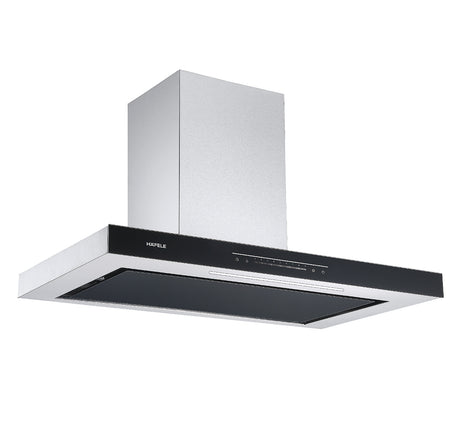 Máy hút mùi Hafele HC-W705B với thiết kế sang trọng, mặt kính đen hiện đại