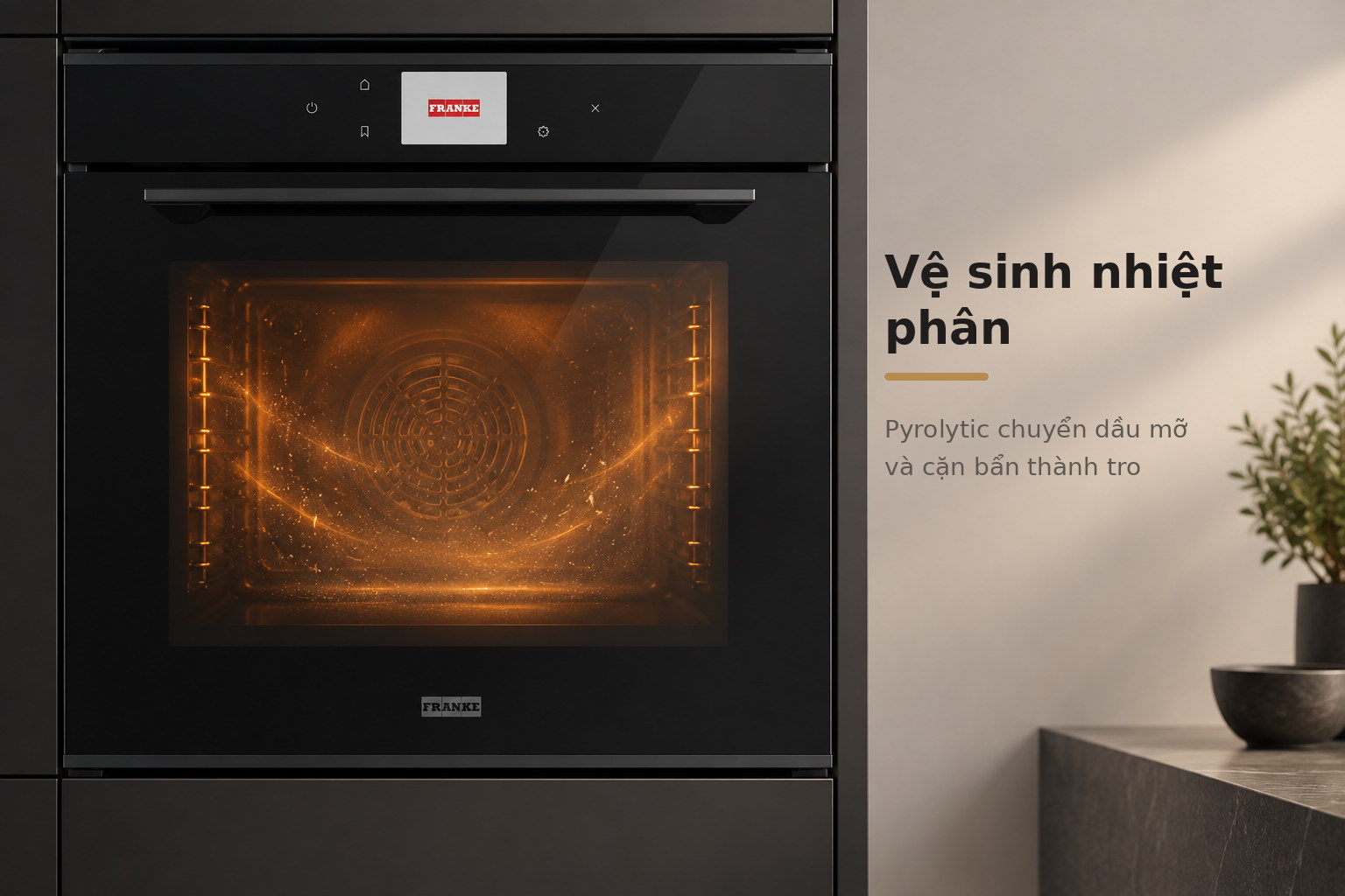 Pyrolytic sử dụng nhiệt độ cao để chuyển dầu mỡ và cặn bẩn thành tro dễ lau sạch.
