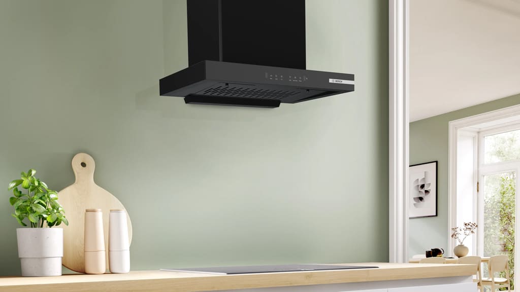 3 mức công suất hút Boil, Cook, Fry của máy hút mùi Bosch DWB68IJ60I