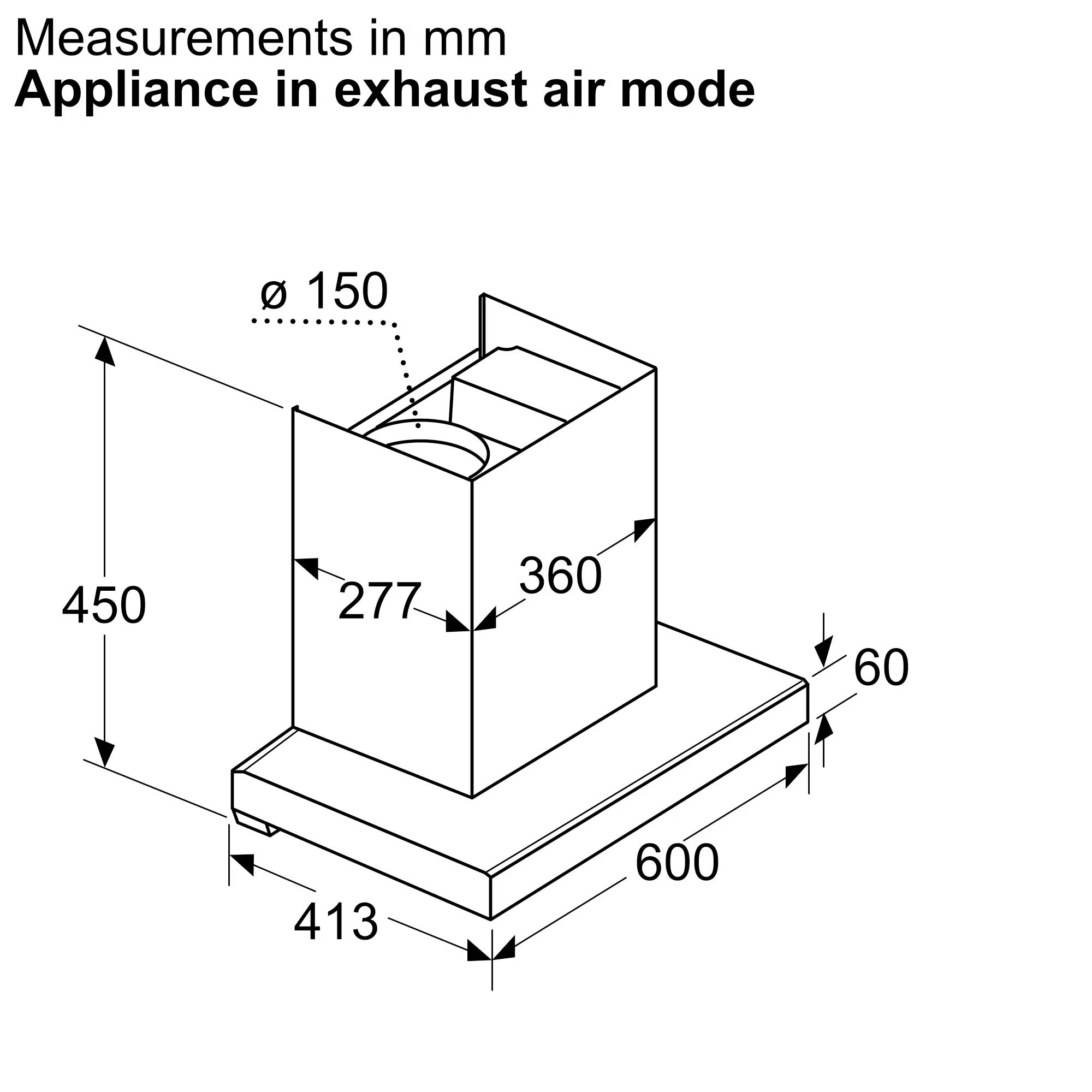 Sơ đồ kích thước chi tiết và hướng dẫn lắp đặt máy hút mùi Bosch DWB68IJ60I