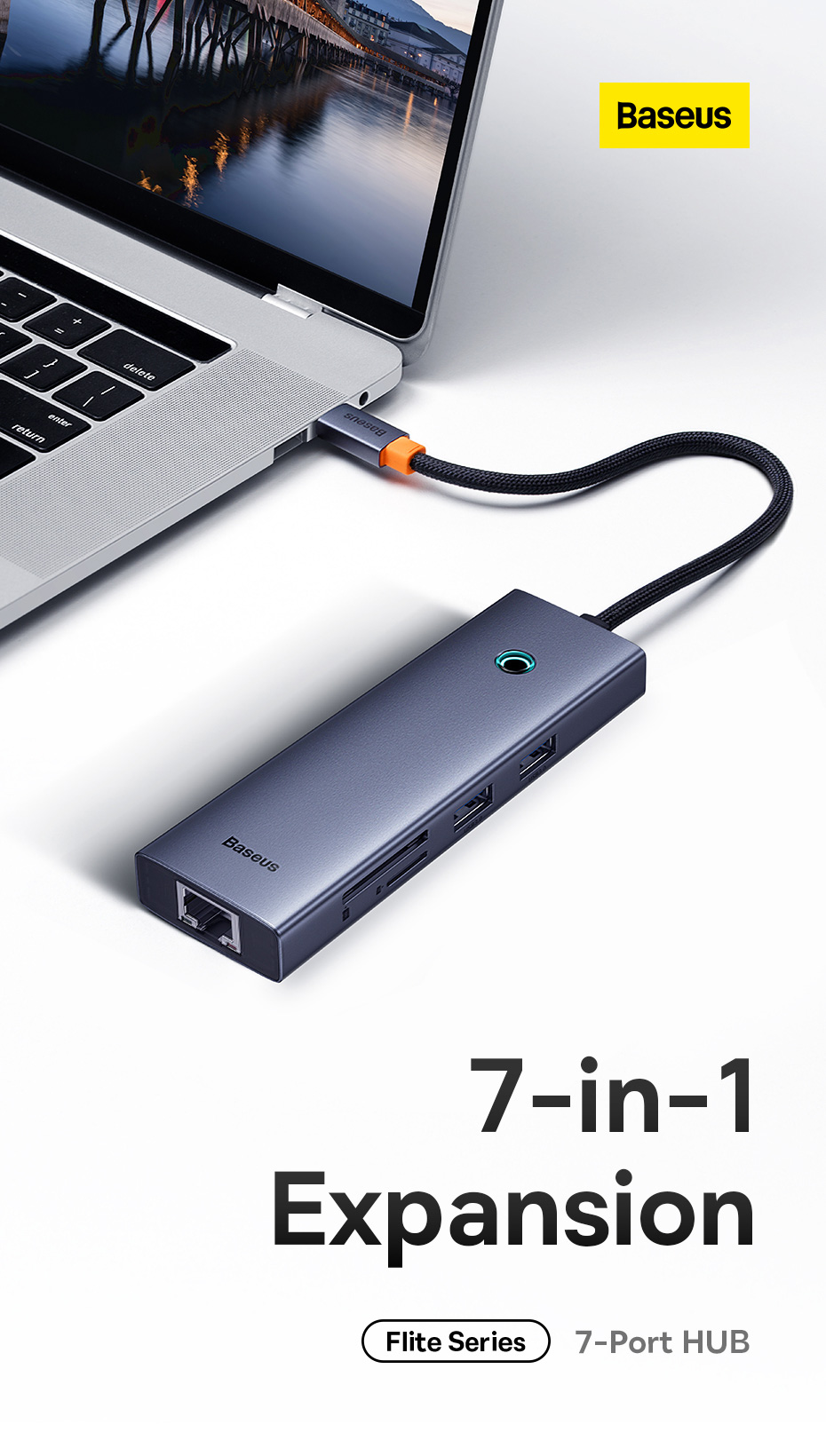 chube Hub chuyển đổi Baseus Flite Series - bản USB C