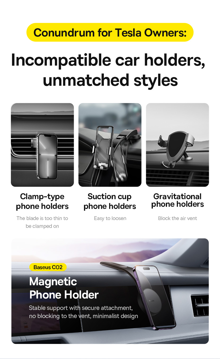 chube Giá đỡ điện thoại Baseus C02 Magnetic Phone Holder