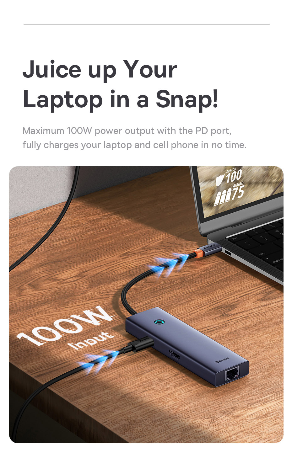 chube Hub chuyển đổi Baseus Flite Series - bản USB C