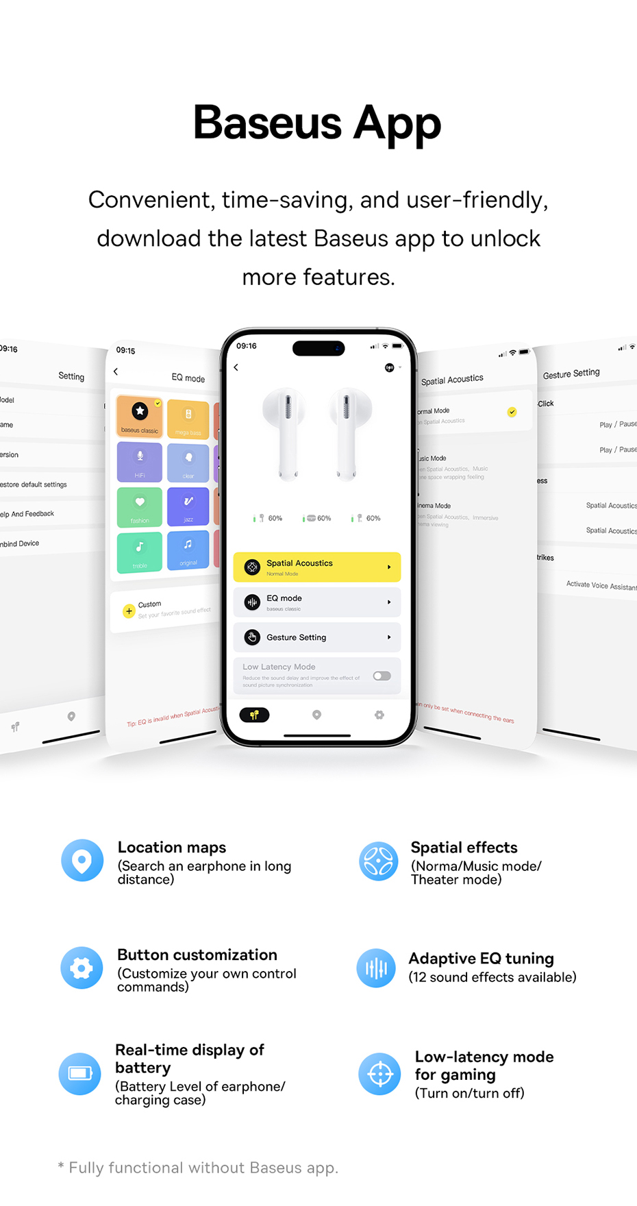 chube Tai nghe không dây Baseus Bowie WX5 True Wireless Earphones