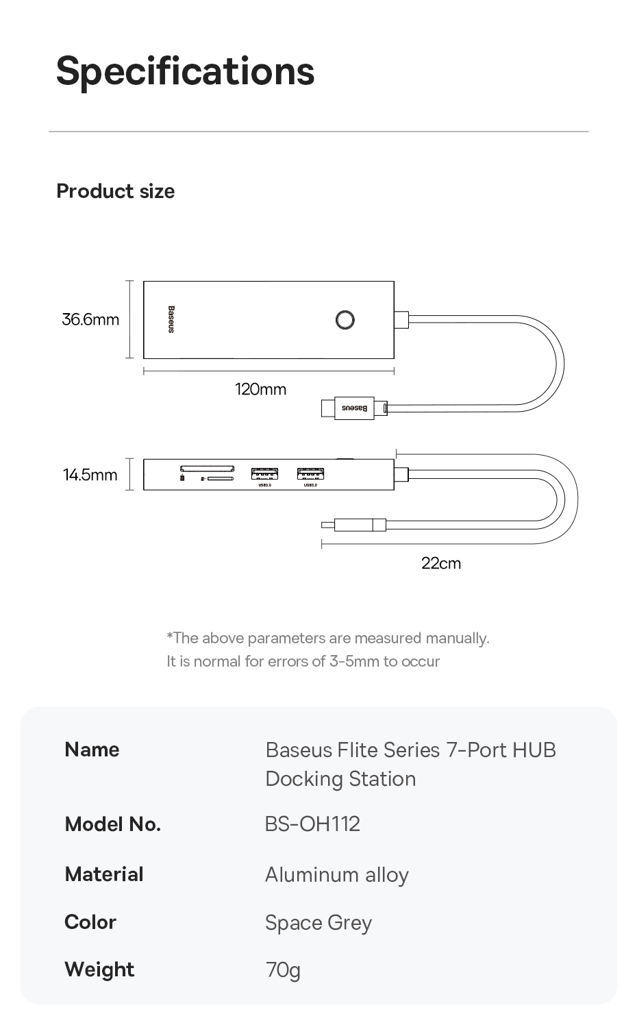 chube Hub chuyển đổi Baseus Flite Series - bản USB C