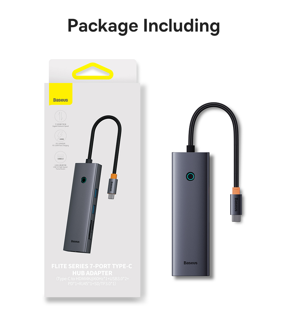 chube Hub chuyển đổi Baseus Flite Series - bản USB C