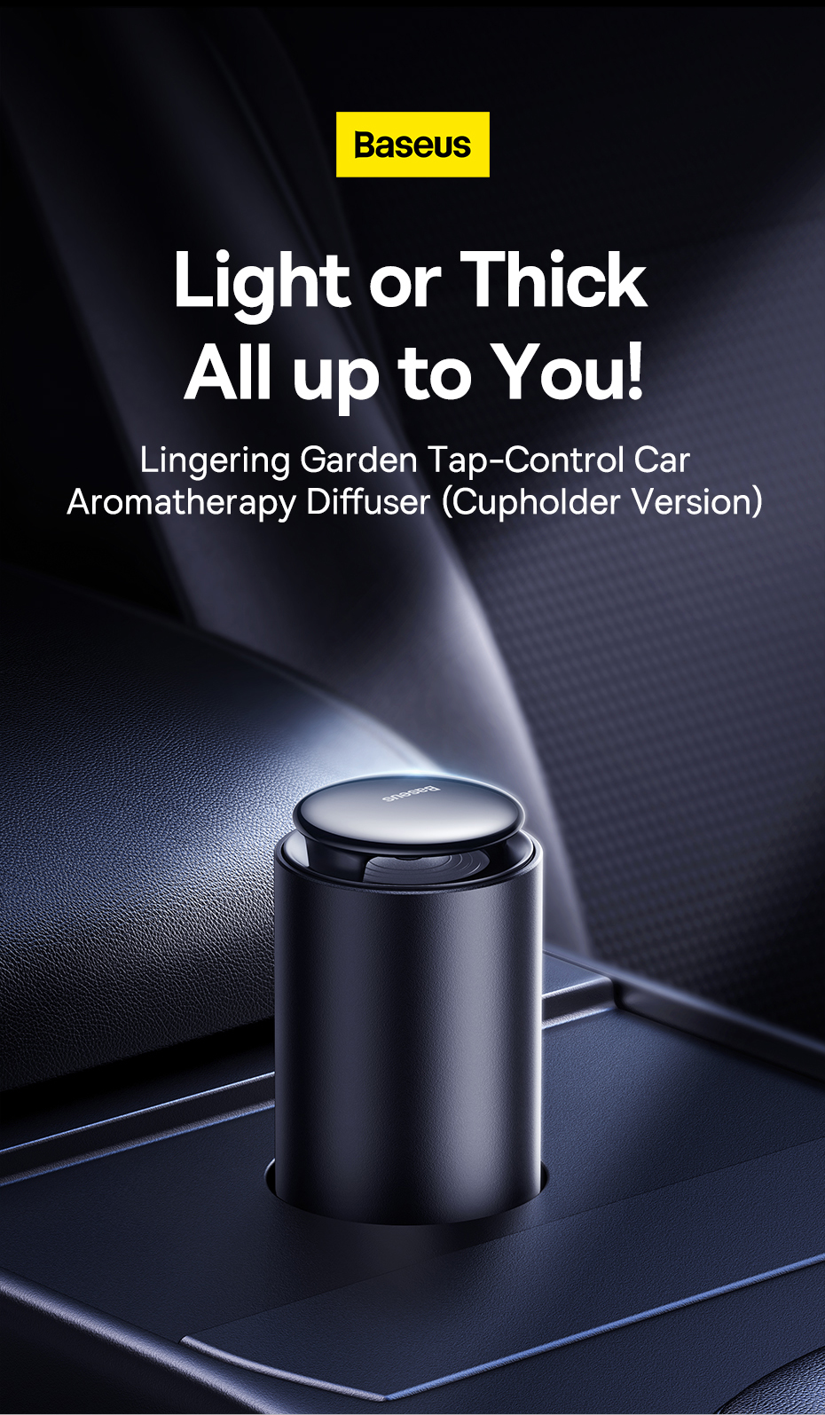 chube Máy Khuếch Tán Nước Hoa Baseus Lingering Garden Tap-Control Car Aromatherapy Diffuser (Cupholder Version)