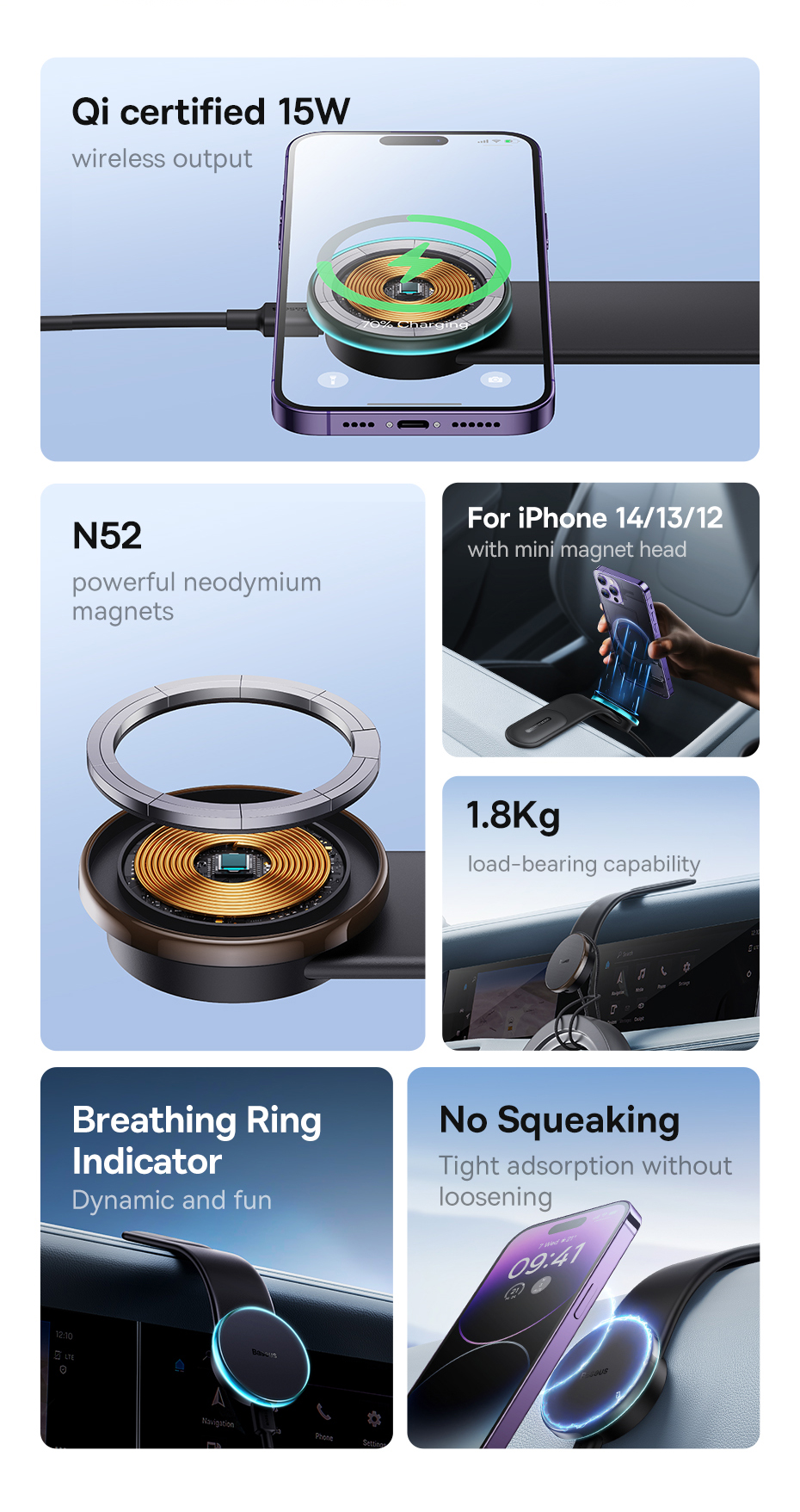 chube Giá đỡ sạc không dây từ tính Baseus C02 Pro Series