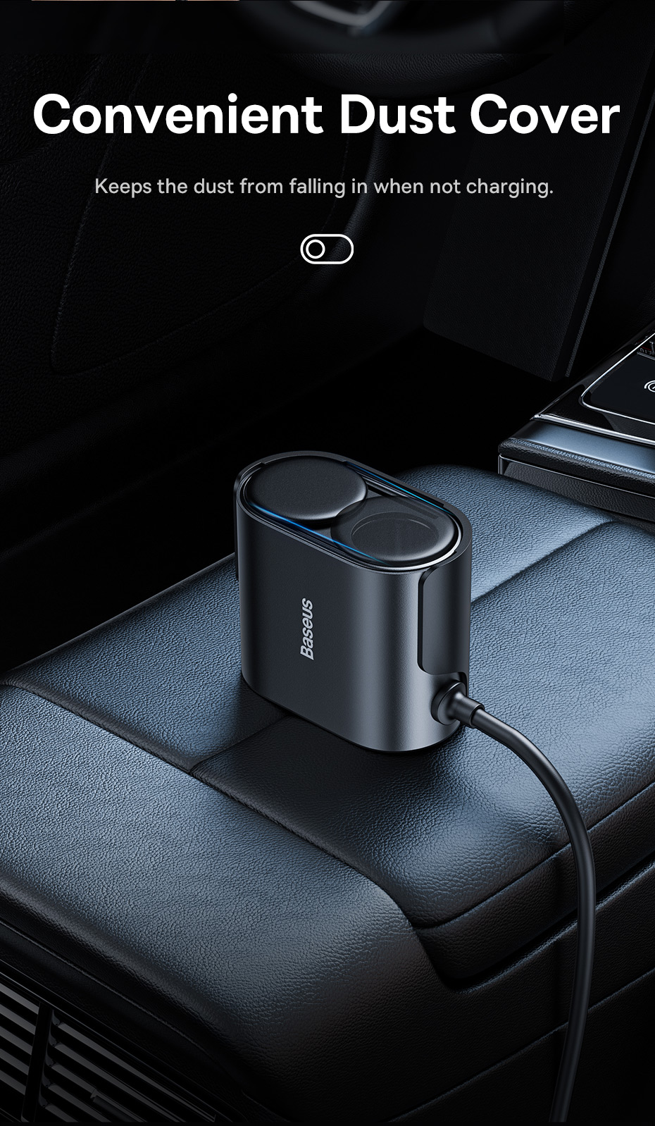 chube Tẩu sạc ô tô nối dài Baseus Car Cigarette Lighter 30W