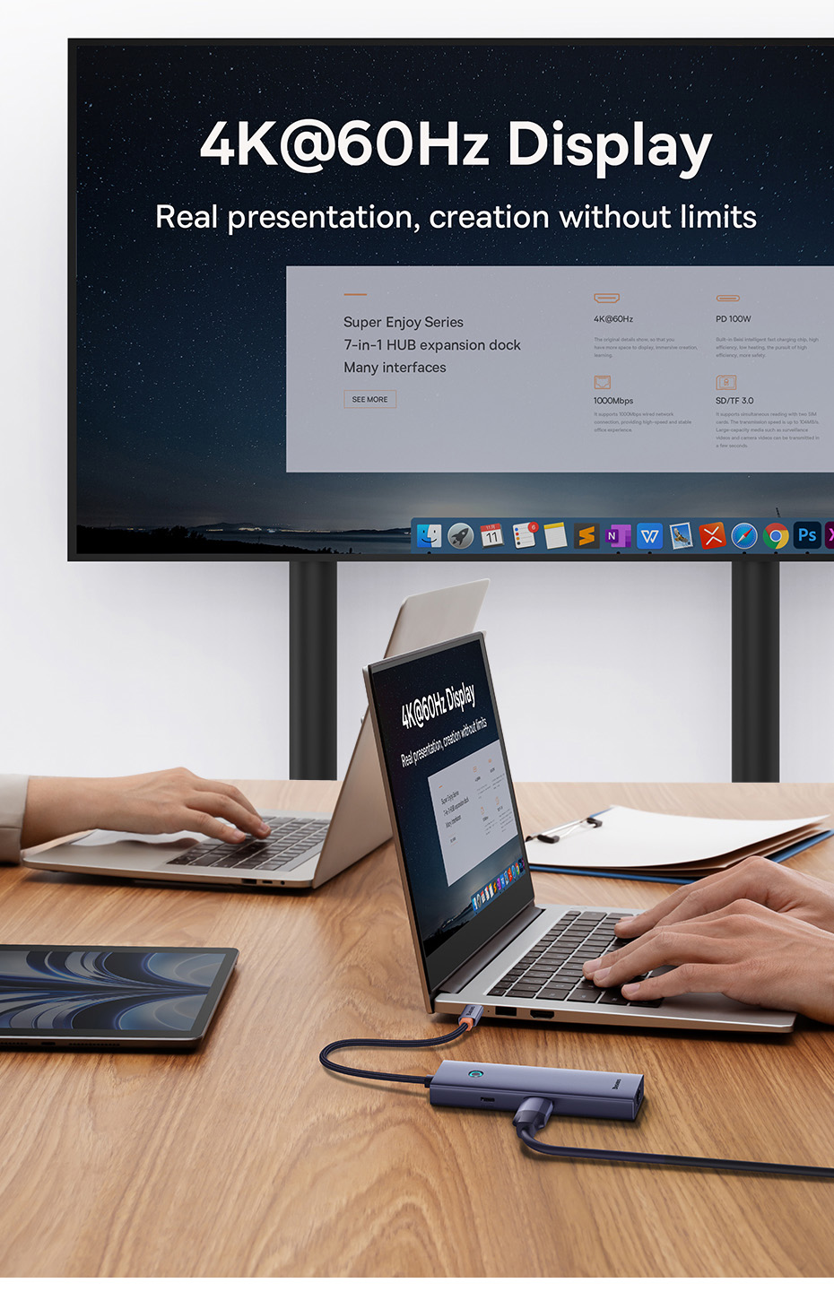 chube Hub chuyển đổi Baseus Flite Series - bản USB C