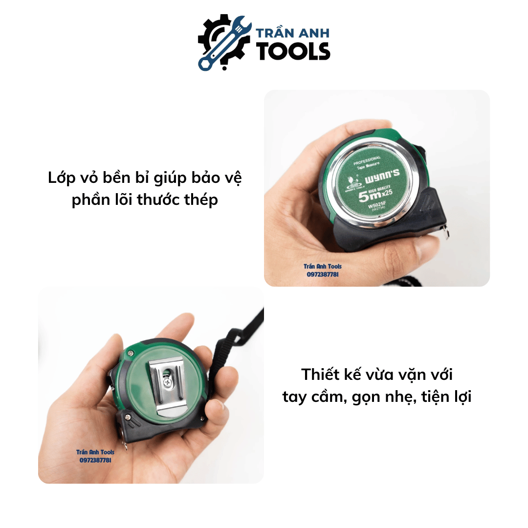 thước cuộn dây thép wynn's