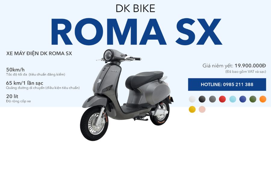 Dk roma SX II là dòng xe máy điện chất lượng
