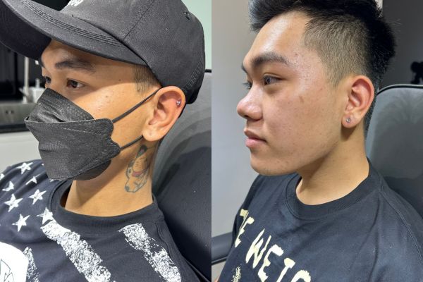 Ảnh khách xỏ khuyên tai đẹp