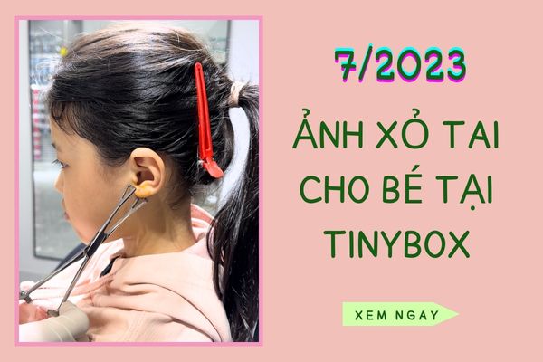 Ảnh em bé xỏ khuyên đáng yêu tại cửa hàng TinyBox