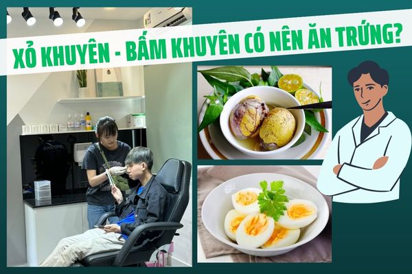 Bấm lỗ tai ăn trứng được không?