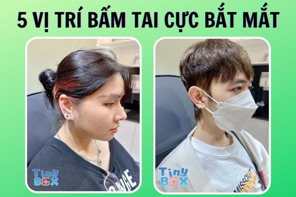 Bấm lỗ tai ở đâu thì đẹp? xỏ khuyên tinybox
