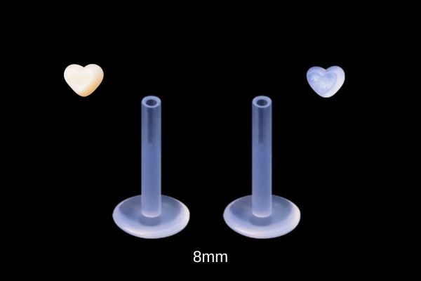 Bông tai giấu lỗ chốt hình trái tim - 2 màu