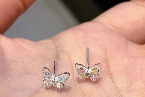Bông tai hình con bướm, hợp kim