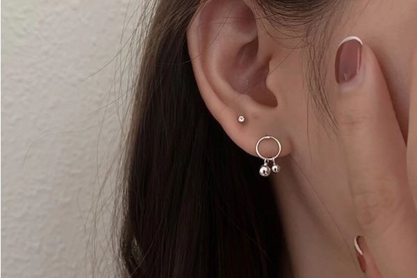 Bông tai nữ vòng hạt siêu xinh