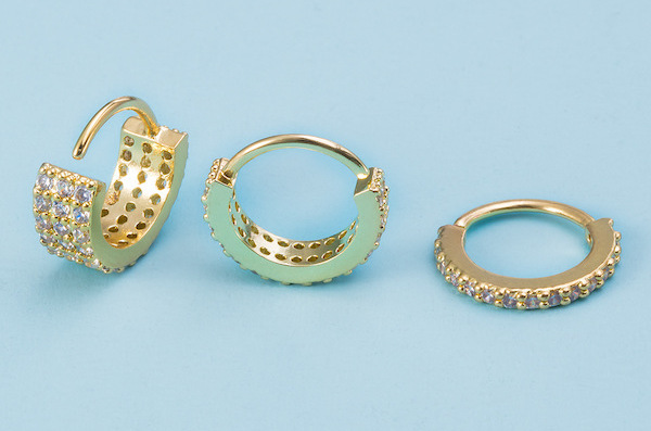 BÔNG TRÒN ĐÍNH ĐÁ MÀU VÀNG CÓ 3 SIZE - KHÔNG CÓ NÚT BẬT