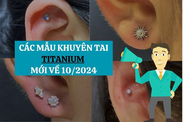 Các mẫu khuyên tai Titanium mới về