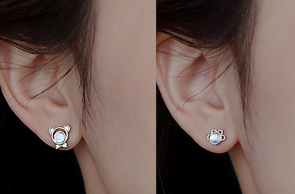 cặp bông tai bất đối xứng