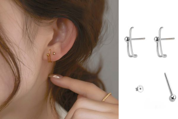 cặp bông tai bất đối xứng