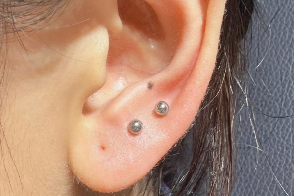 xỏ khuyên thịt tai - xỏ khuyên lobe