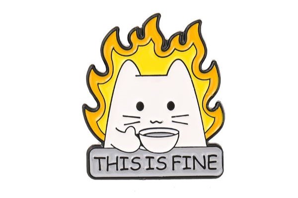 Ghim cài quần áo hình con mèo thêm họa tiết ngọn lửa