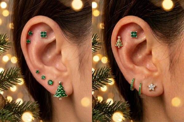 Gợi ý 3 Combo phối khuyên chủ đề Giáng Sinh: Tone Đỏ & Xanh