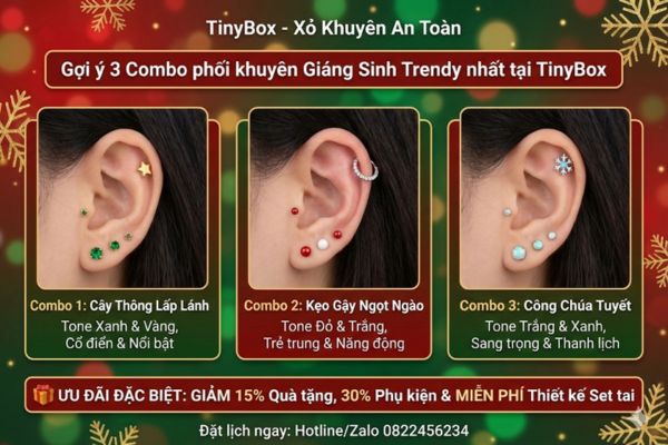 Gợi ý 3 Combo phối khuyên chủ đề Giáng Sinh: Tone Đỏ & Xanh