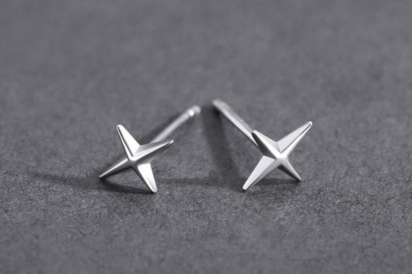 Hoa tai hình ngôi sao chốt đẩy - Bạc 925