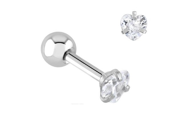 Hoa tai hình Trái tim thân mỏng