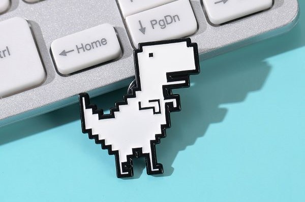 Huy hiệu kim loại hình KHỦNG LONG internet