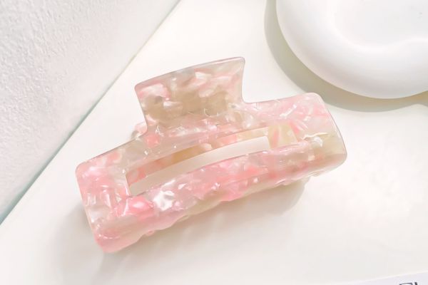 Kẹp tóc màu hoa sen - 7.5cm