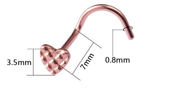 Khuyên mũi hình trái tim mini - Phù hợp khuyên tai Tragus