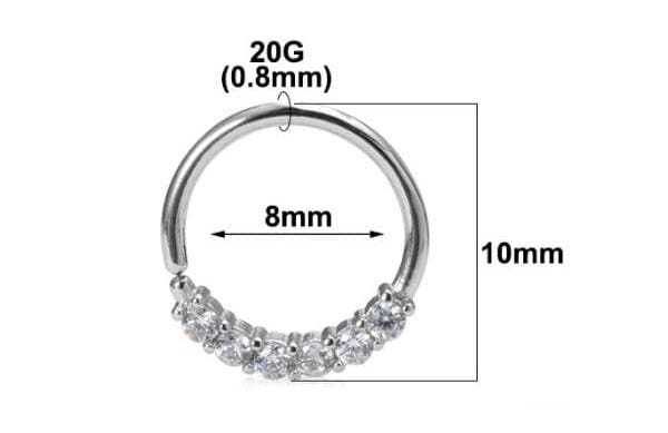 Khuyên mũi tròn đính đá - Hợp nhiều vị trí khác