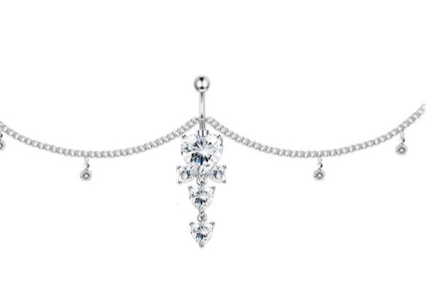 Khuyên rốn đẹp đeo quanh eo hình trái tim