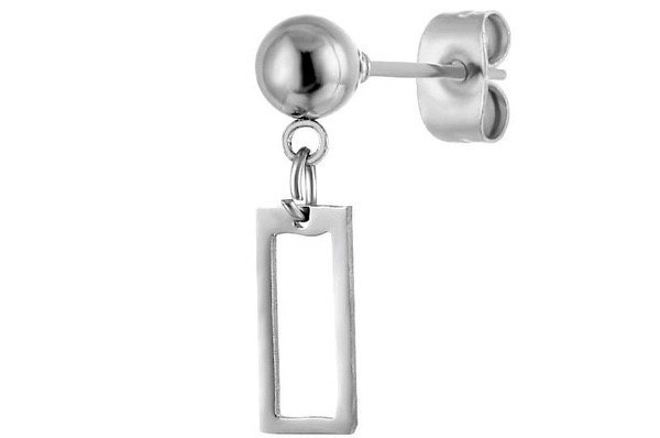 khuyên tai bạc nam làm từ chất liệu thép y tế