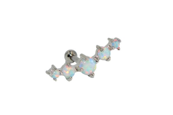 Khuyên tai đính đá opal lấp lánh - 1.2*6mm