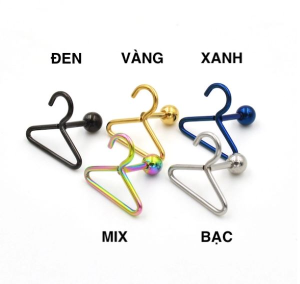 Khuyên tai hình cái móc dễ thương 5 màu mới