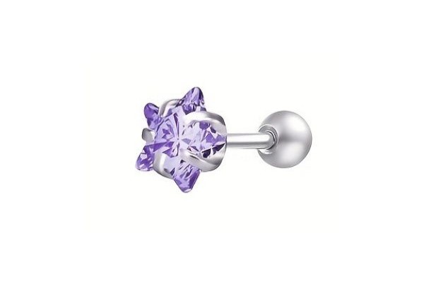 Khuyên tai hình ngôi sao - Mặt đá tím