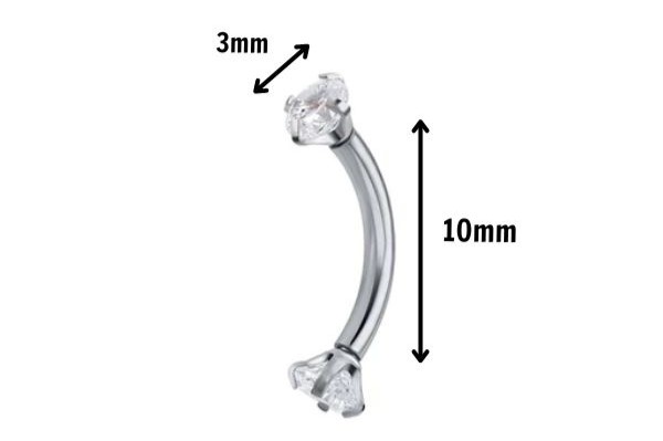 Khuyên tai Rook đính đá ren trong