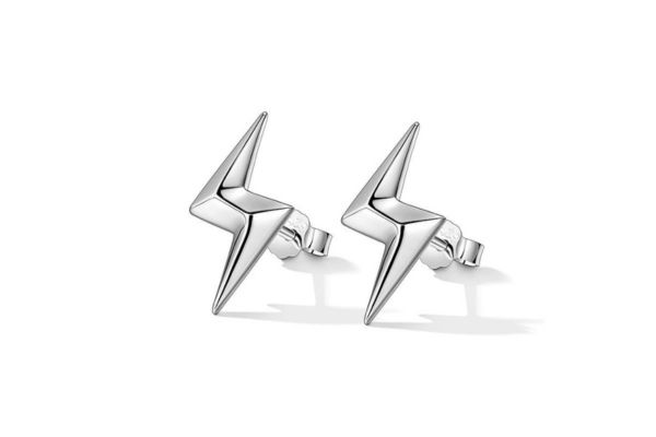 Khuyên tai sấm sét trơn Lightning Elegant - Bạc 925